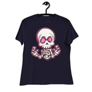 Women's Relaxed T-Shirt- Skull Print