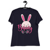 Women's Relaxed T-Shirt- Cute Bunny Print