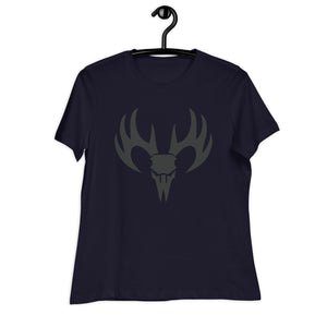 Women's Relaxed T-Shirt- Antler Head Print