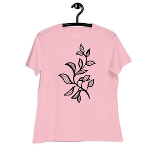 Women's Relaxed T-Shirt- Flower Print