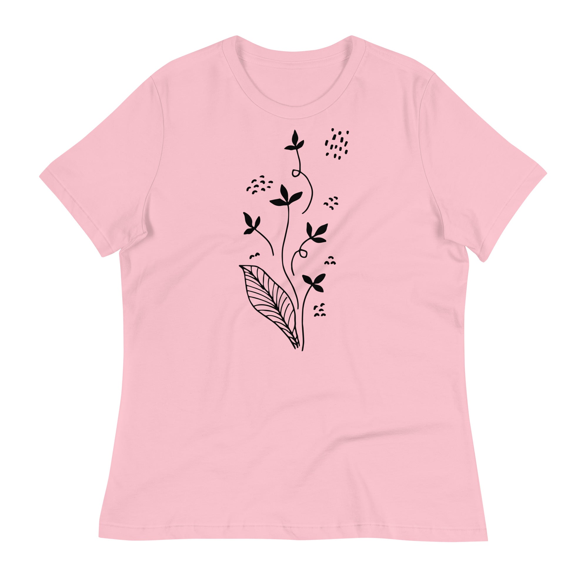 Women's Relaxed T-Shirt- Flowers  print