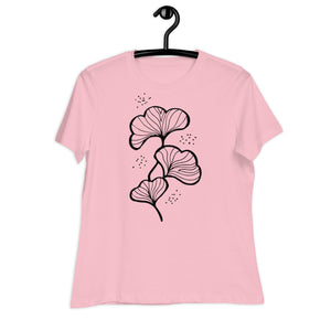 Women's Relaxed T-Shirt- Flower Print