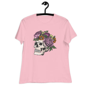 Women's Relaxed T-Shirt- Skull Print