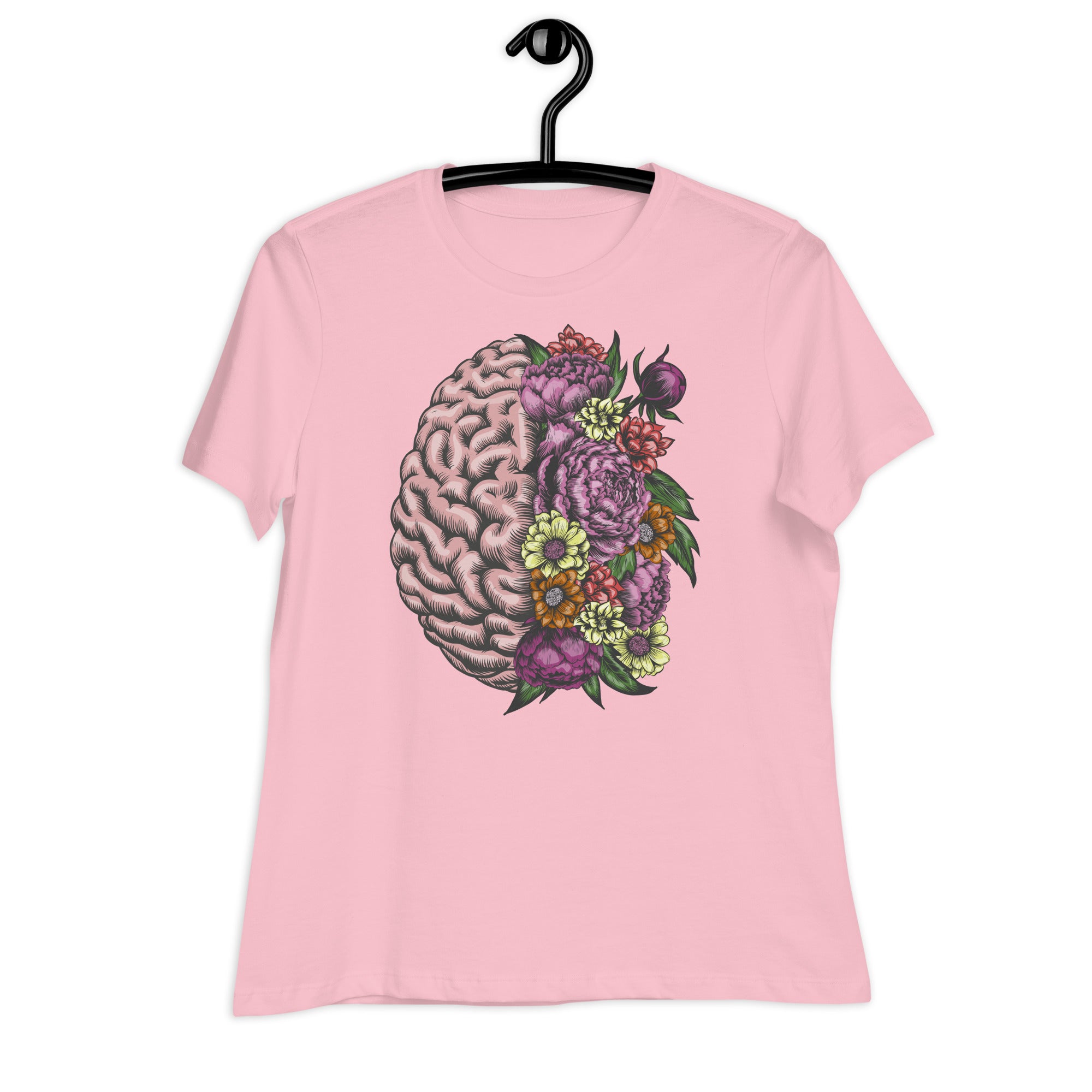 Women's Relaxed T-Shirt-  Brain Flower Print