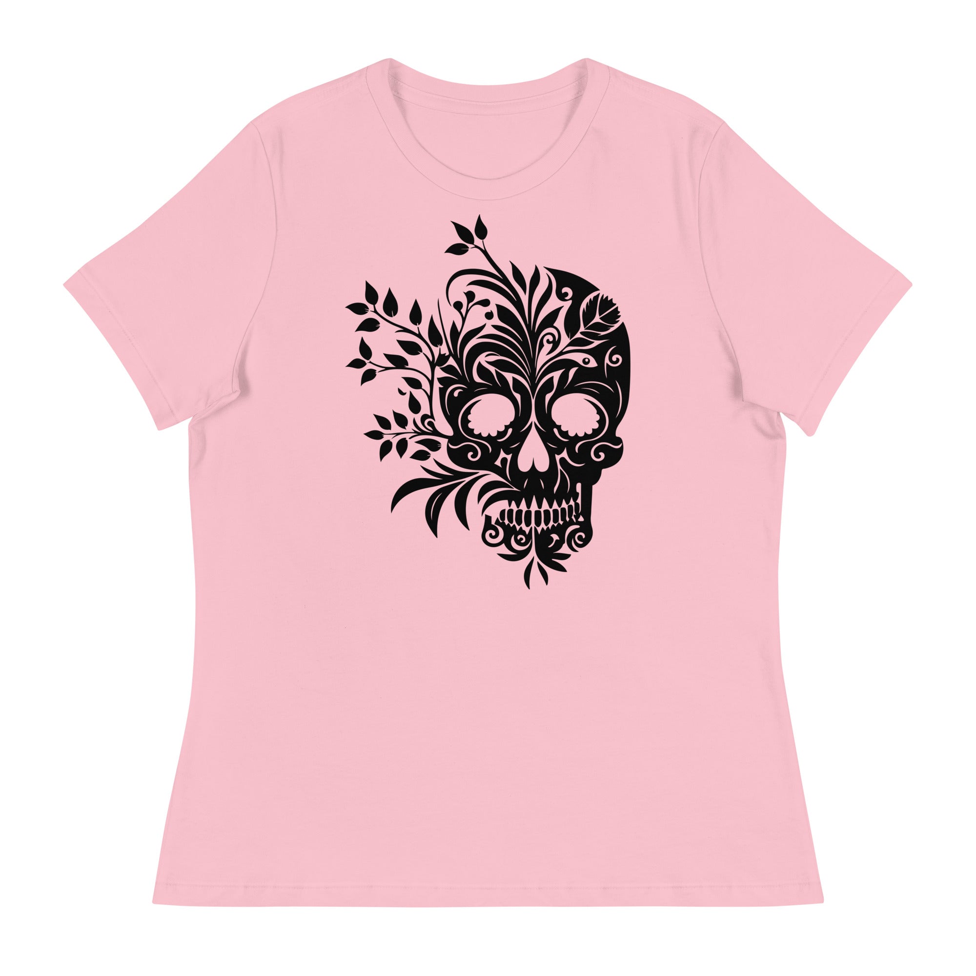 Women's Relaxed T-Shirt- 3d Animated Skull Print