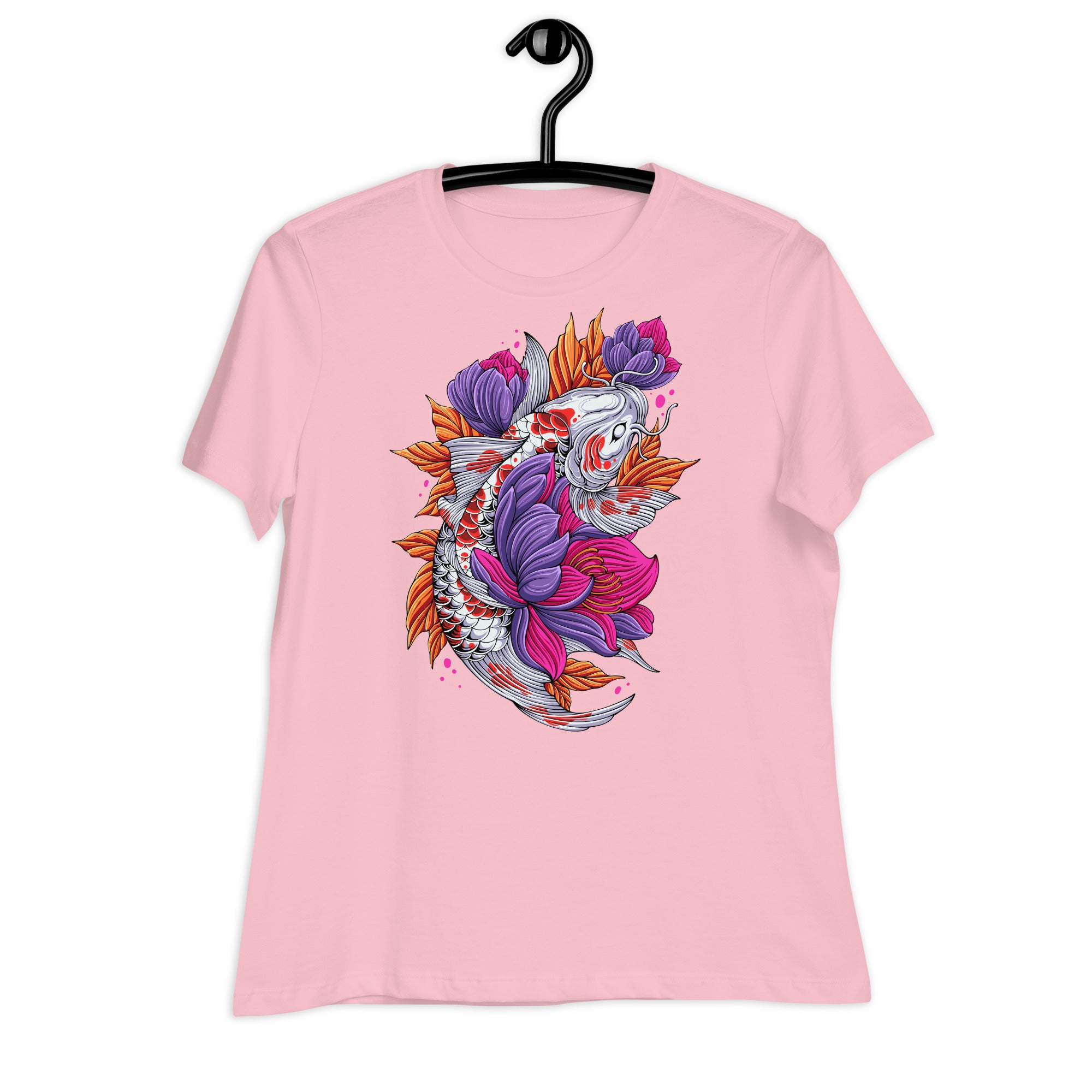 Women's Relaxed T-Shirt- Florish Fish Print