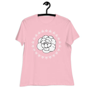 Women's Relaxed T-Shirt- Flower Print