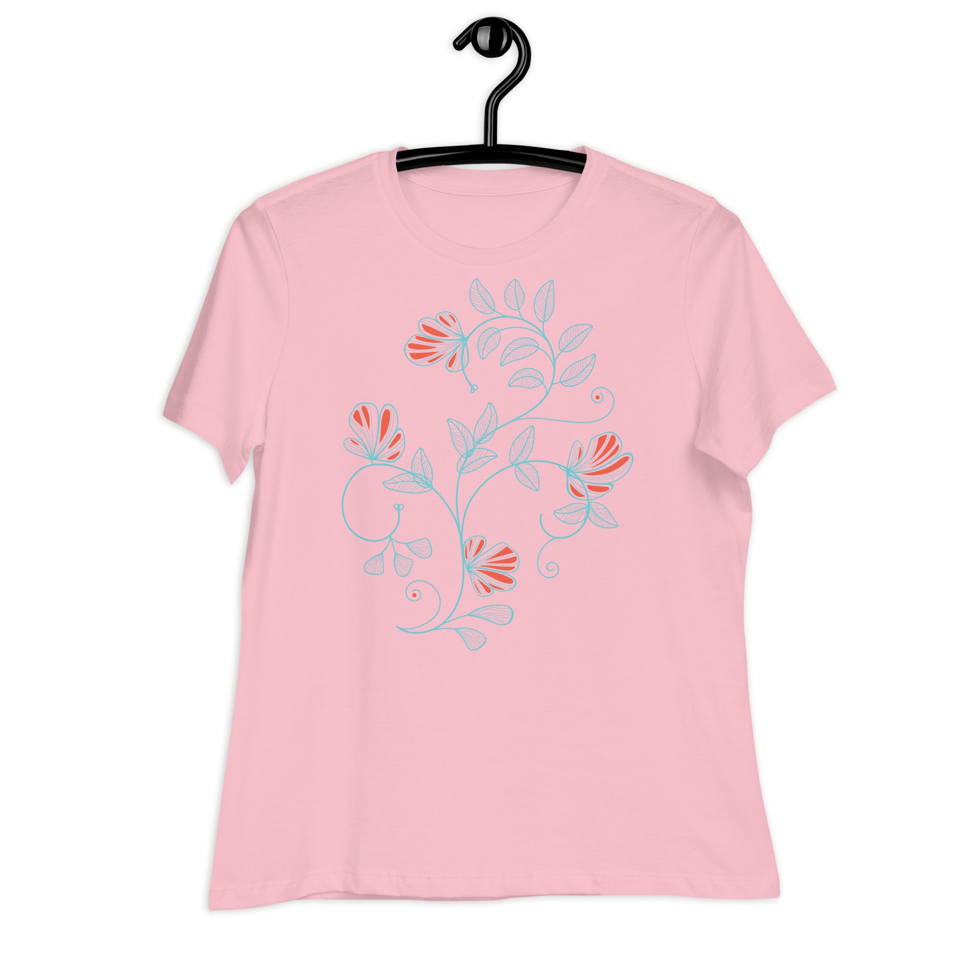 Women's Relaxed T-Shirt- Flower Print