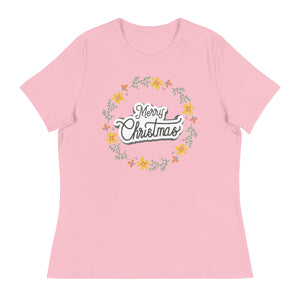 Women's Relaxed T-Shirt- Christmas Wishing Print