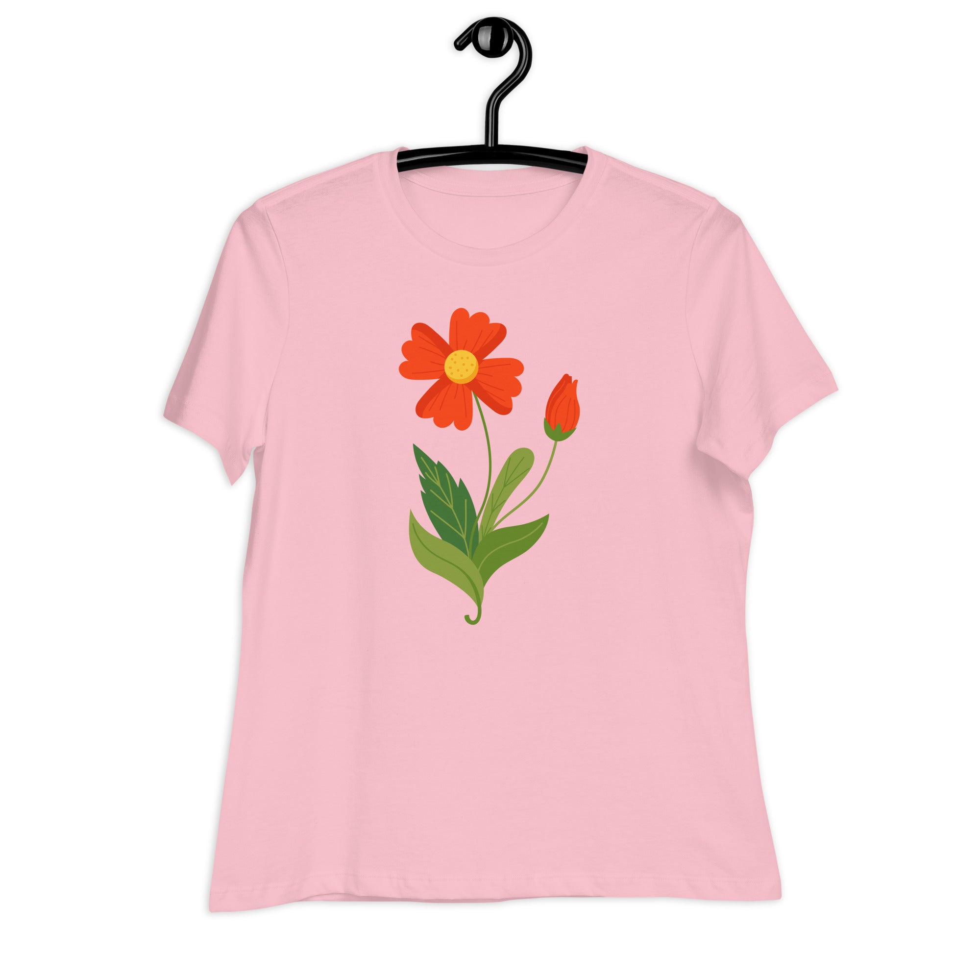 Women's Relaxed T-Shirt- Flower Print