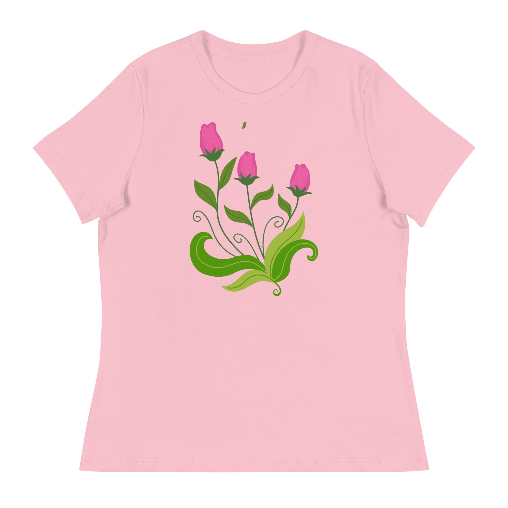 Women's Relaxed T-Shirt- Flower Print