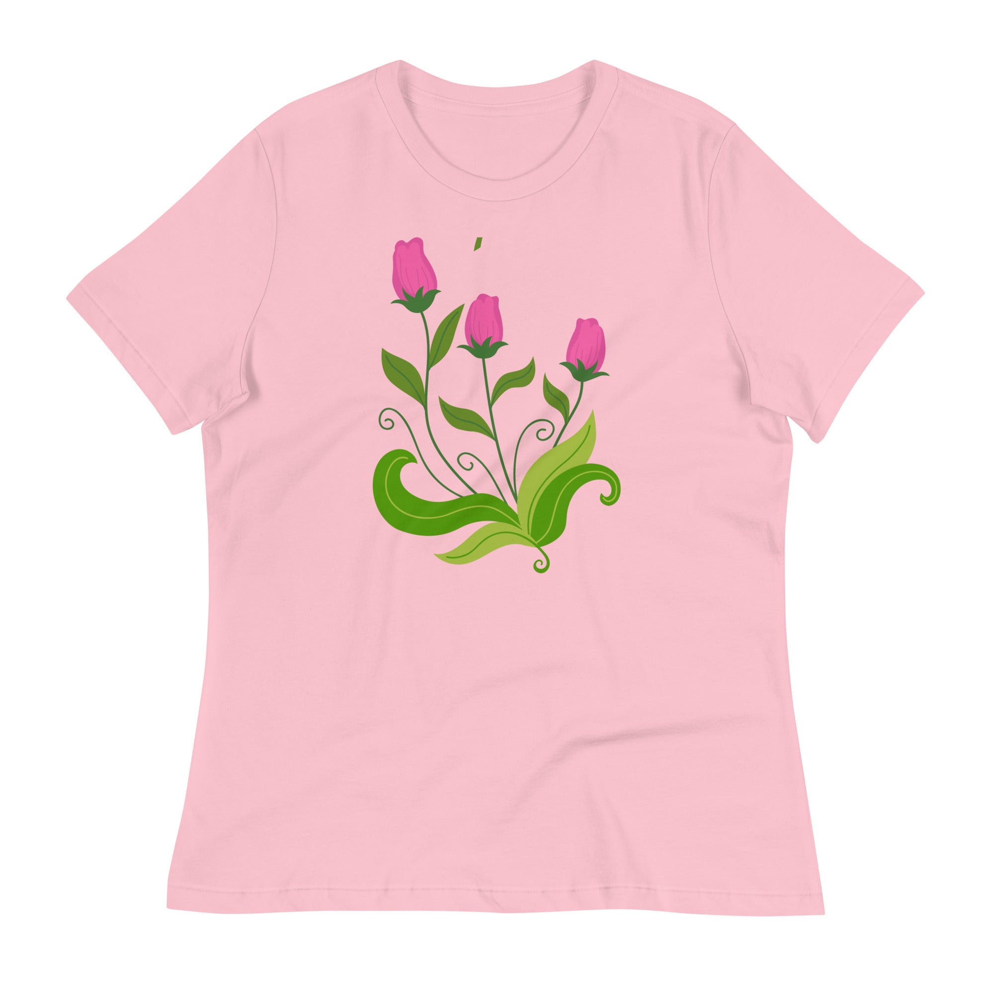 Women's Relaxed T-Shirt- Flower Print