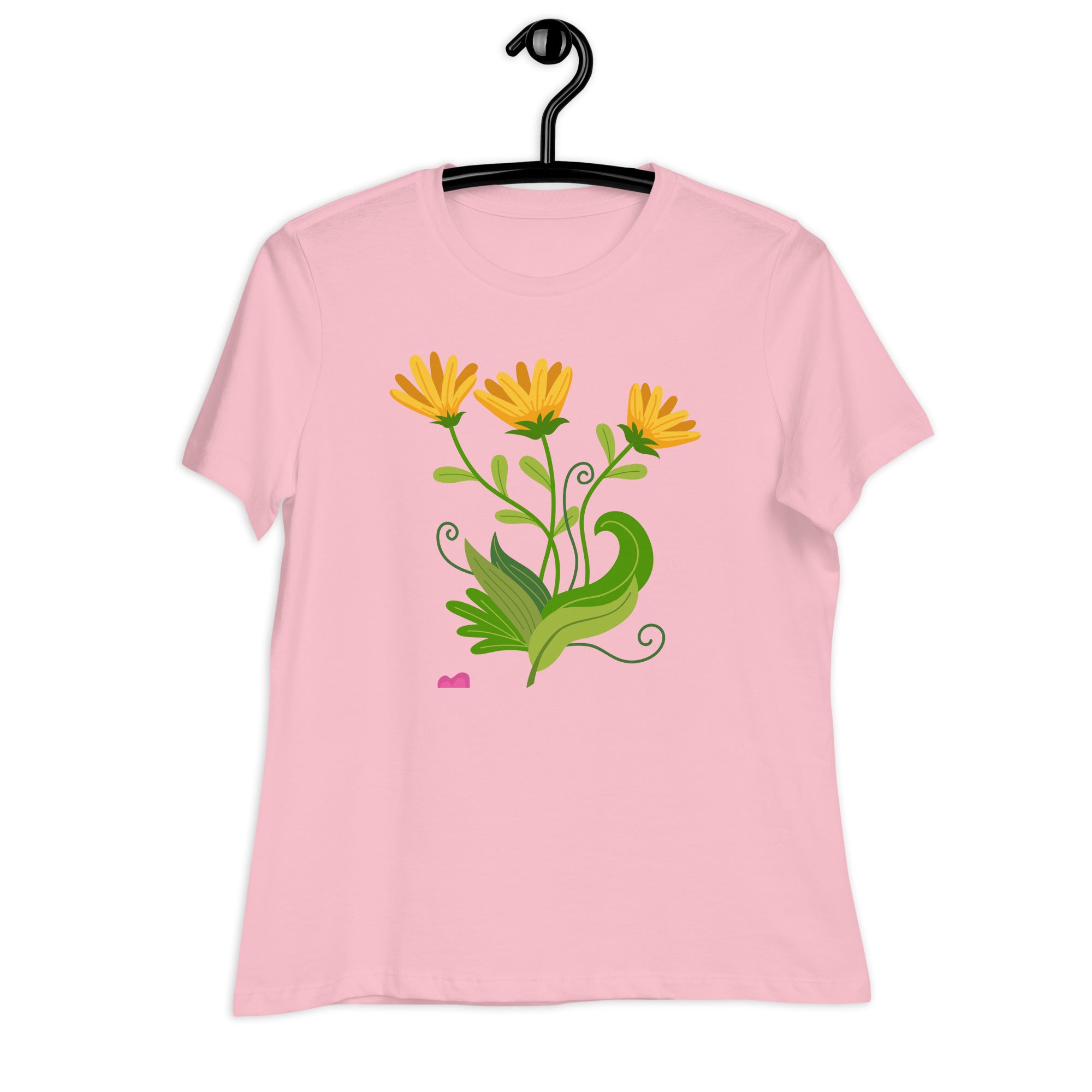 Women's Relaxed T-Shirt- Flower Print