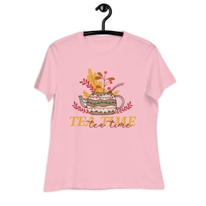 Women's Relaxed T-Shirt- Cup of tea Print