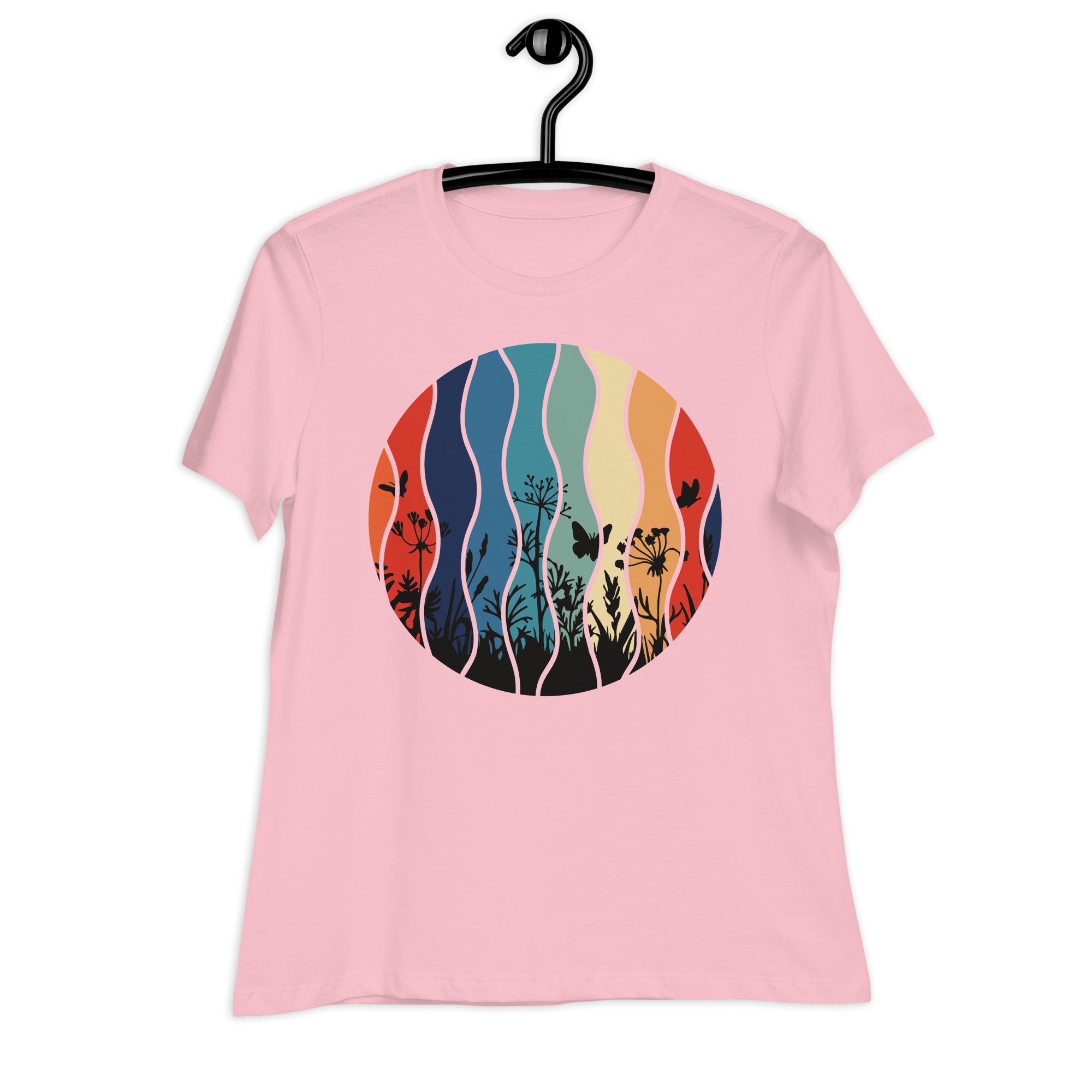 Women's Relaxed T-Shirt- Flower Print