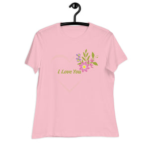 Women's Relaxed T-Shirt- Flower Print