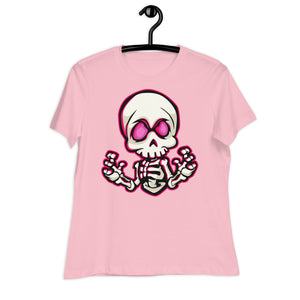 Women's Relaxed T-Shirt- Skull Print