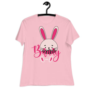 Women's Relaxed T-Shirt- Cute Bunny Print