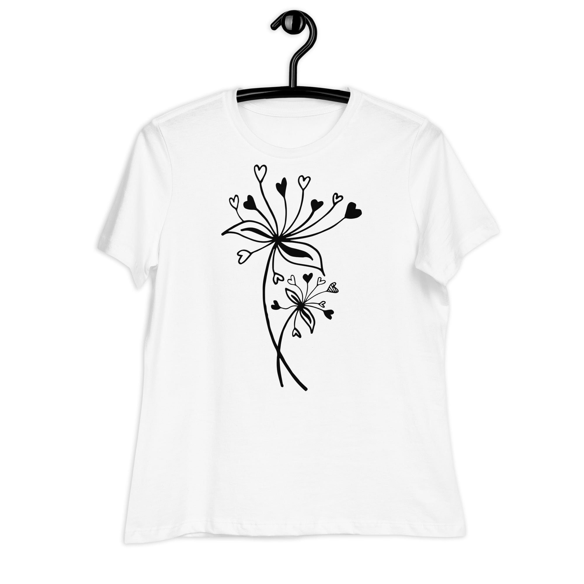 Women's Relaxed T-Shirt- Flower Print