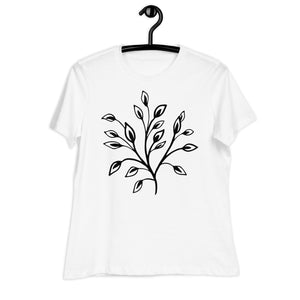 Women's Relaxed T-Shirt- Flower Print