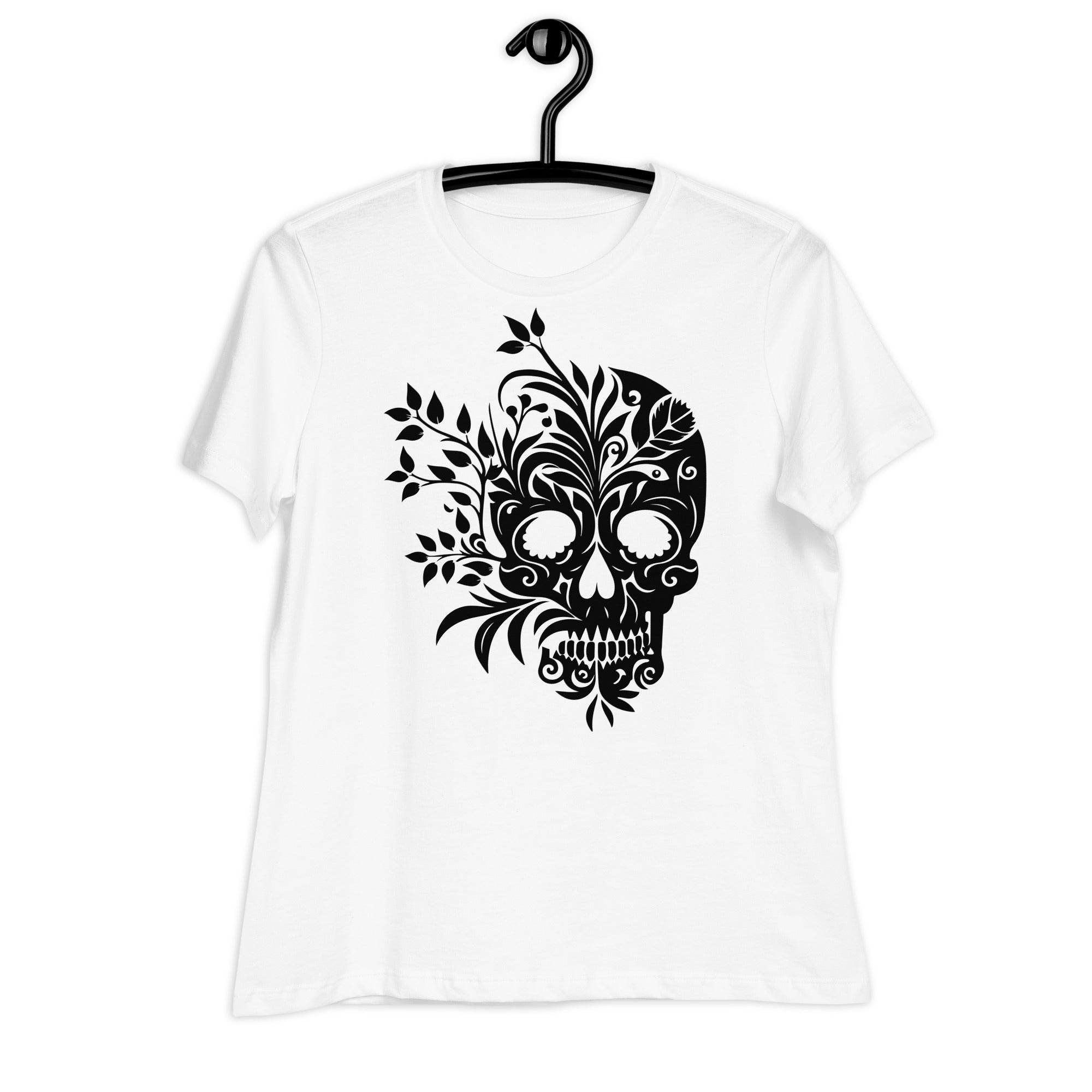 Women's Relaxed T-Shirt- 3d Animated Skull Print