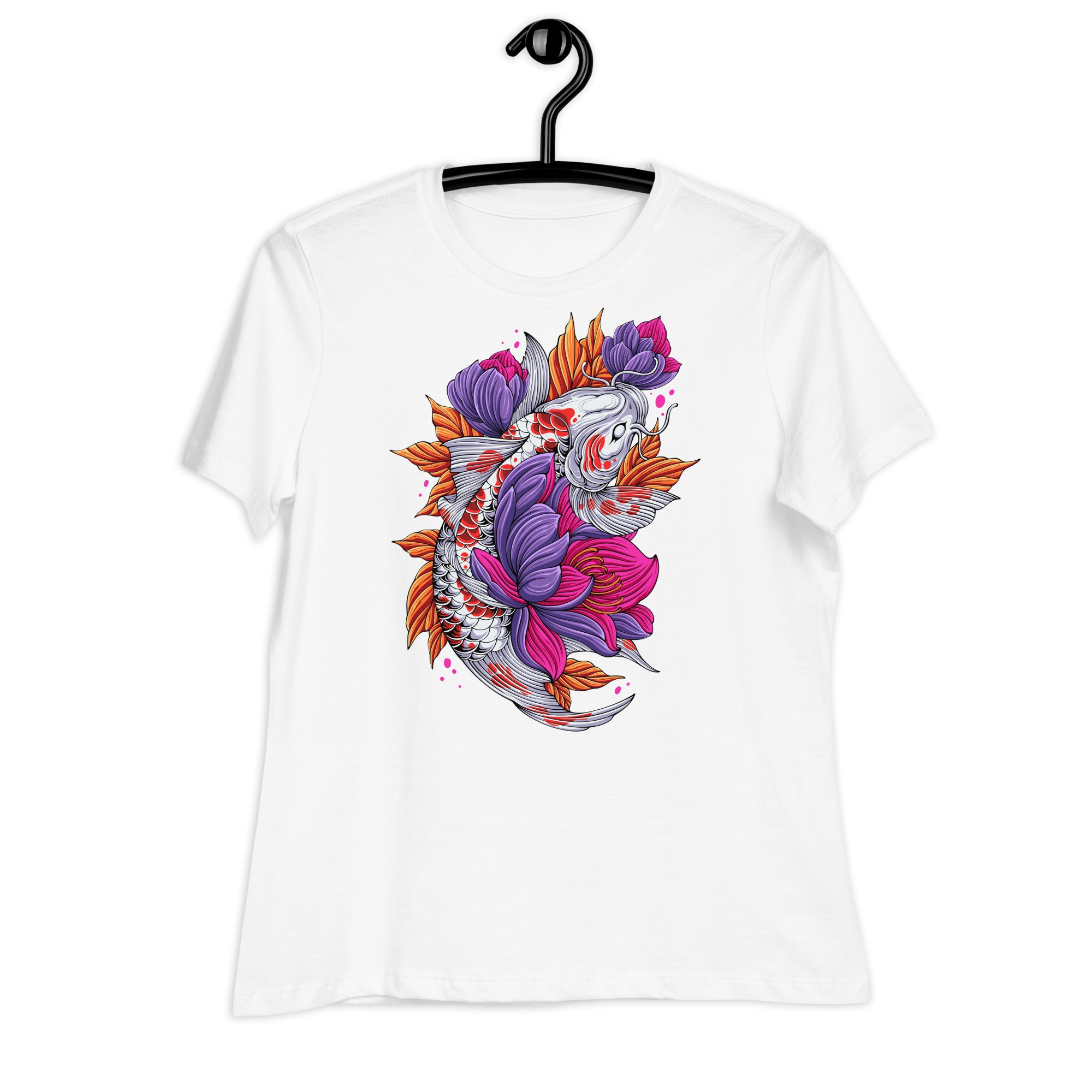 Women's Relaxed T-Shirt- Florish Fish Print