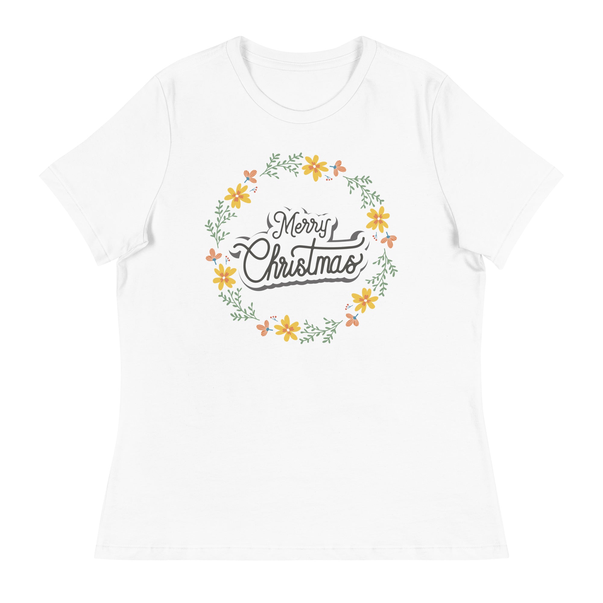 Women's Relaxed T-Shirt- Christmas Wishing Print