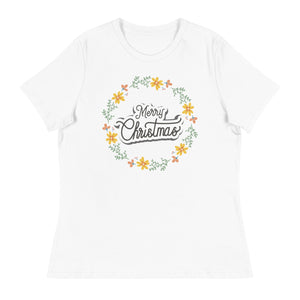 Women's Relaxed T-Shirt- Christmas Wishing Print