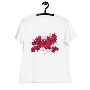 Women's Relaxed T-Shirt- Flower Print