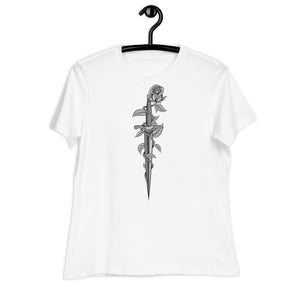 Women's Relaxed T-Shirt- Flower Print