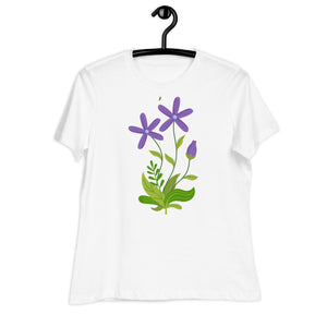 Women's Relaxed T-Shirt- Flower Print