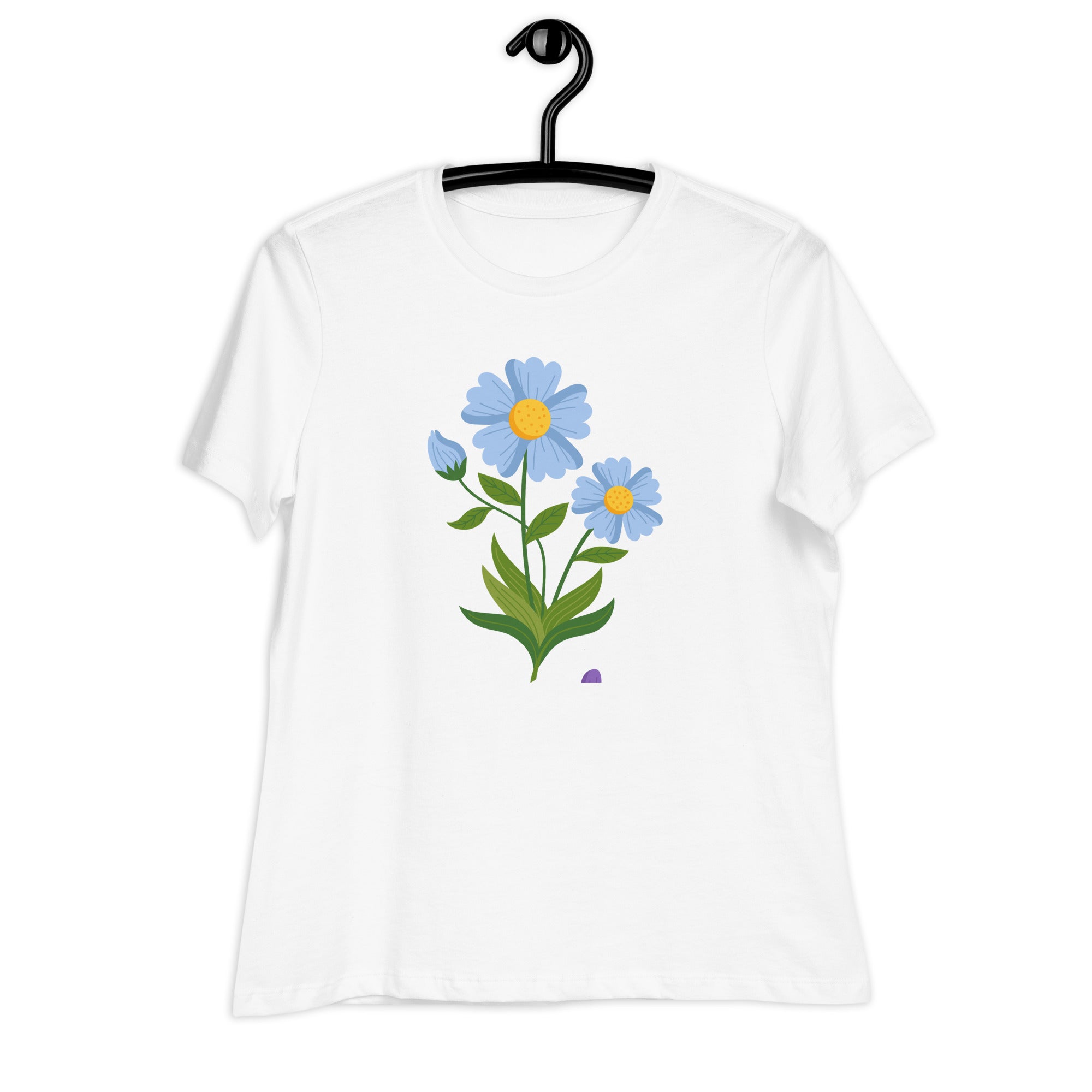 Women's Relaxed T-Shirt- Flower Print