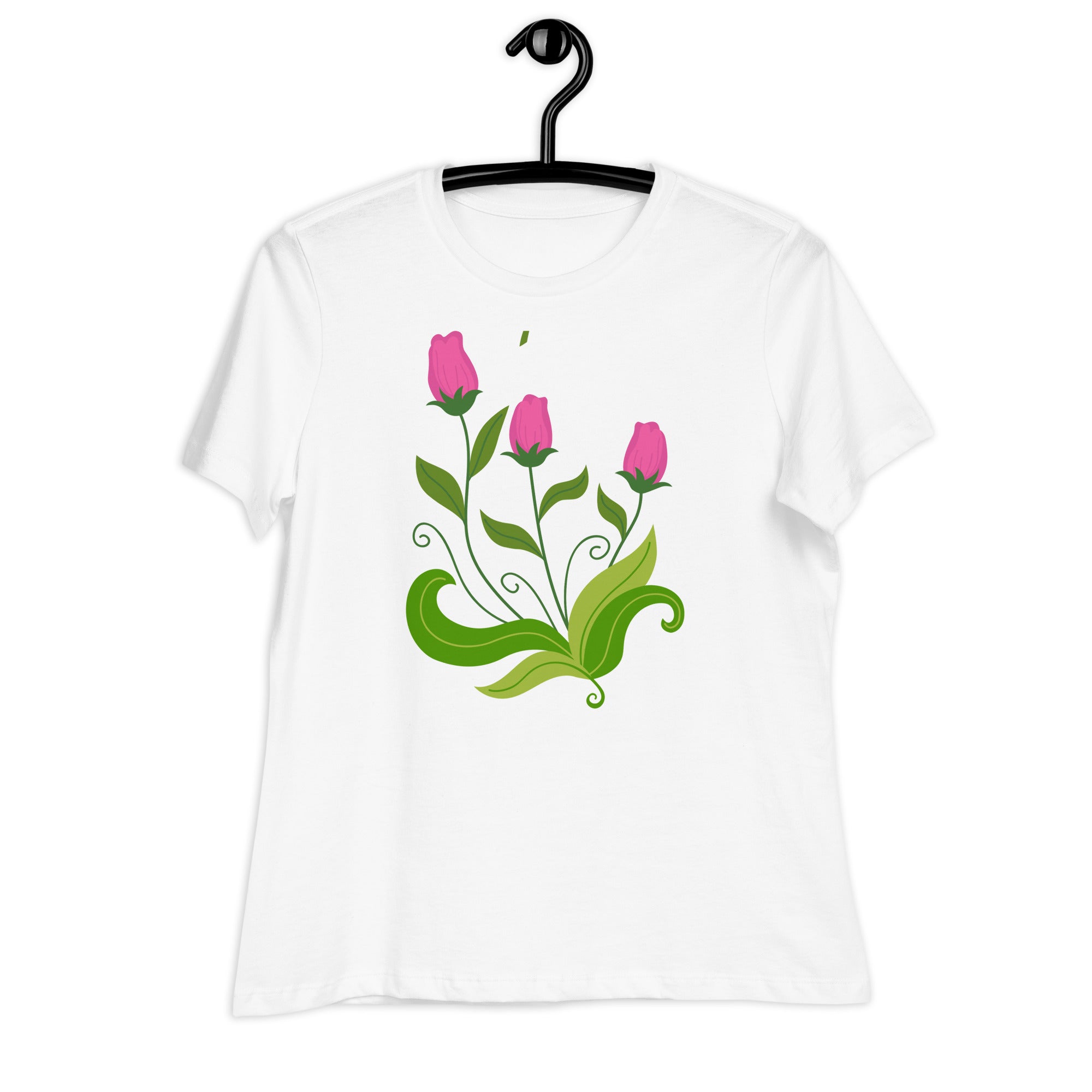 Women's Relaxed T-Shirt- Flower Print