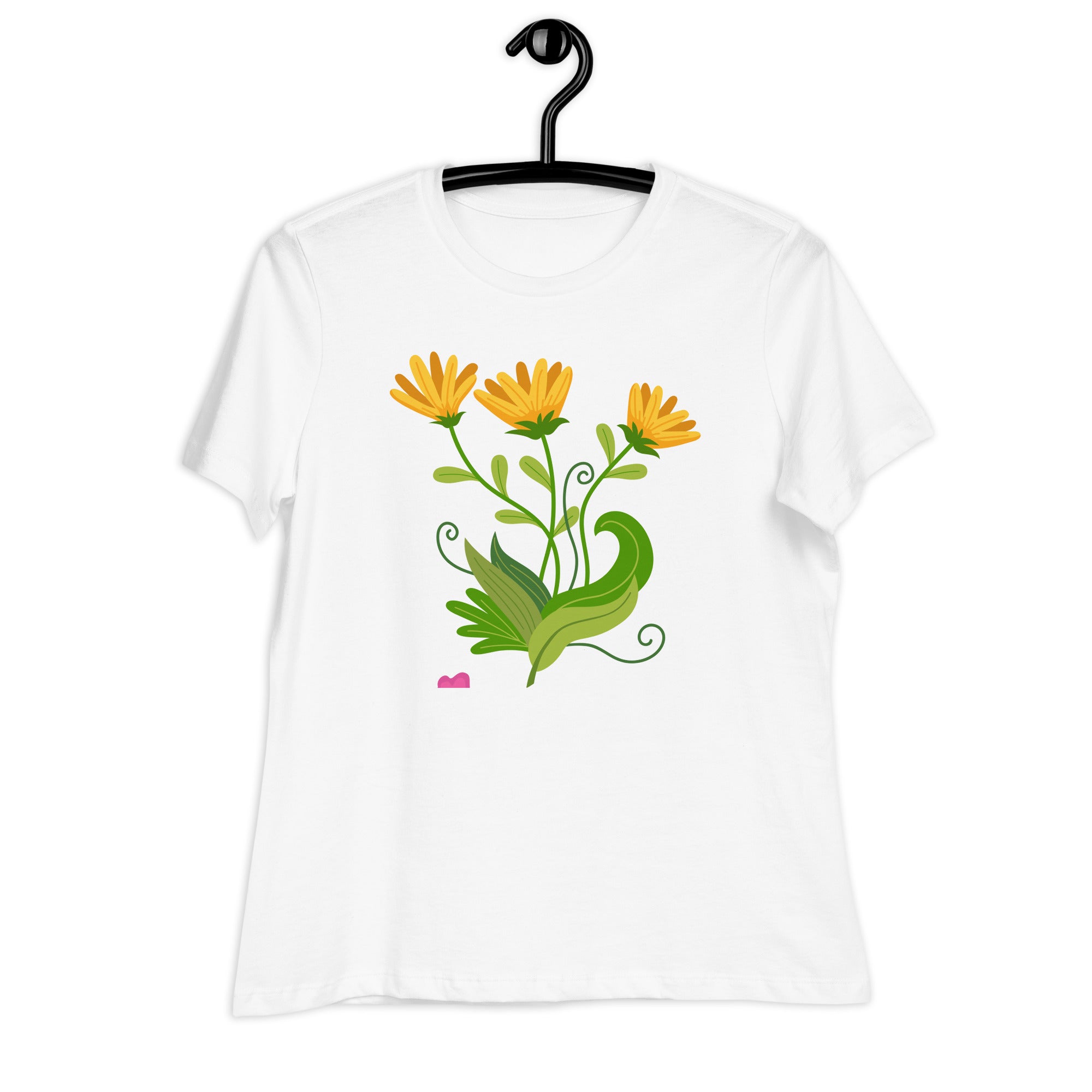 Women's Relaxed T-Shirt- Flower Print