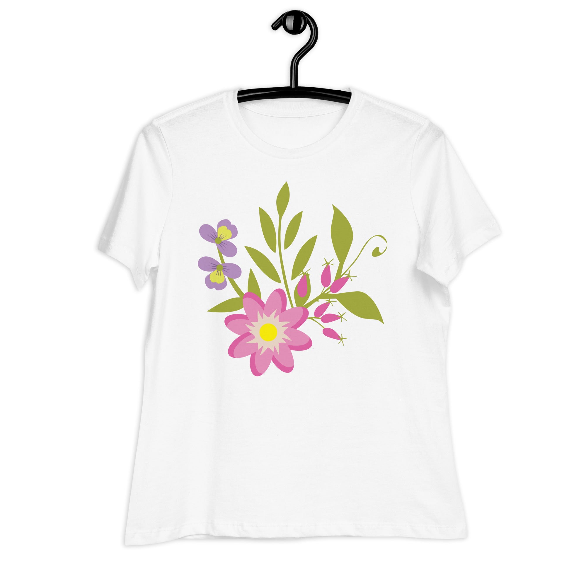 Women's Relaxed T-Shirt- Flower Print