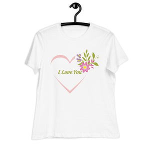 Women's Relaxed T-Shirt- Flower Print