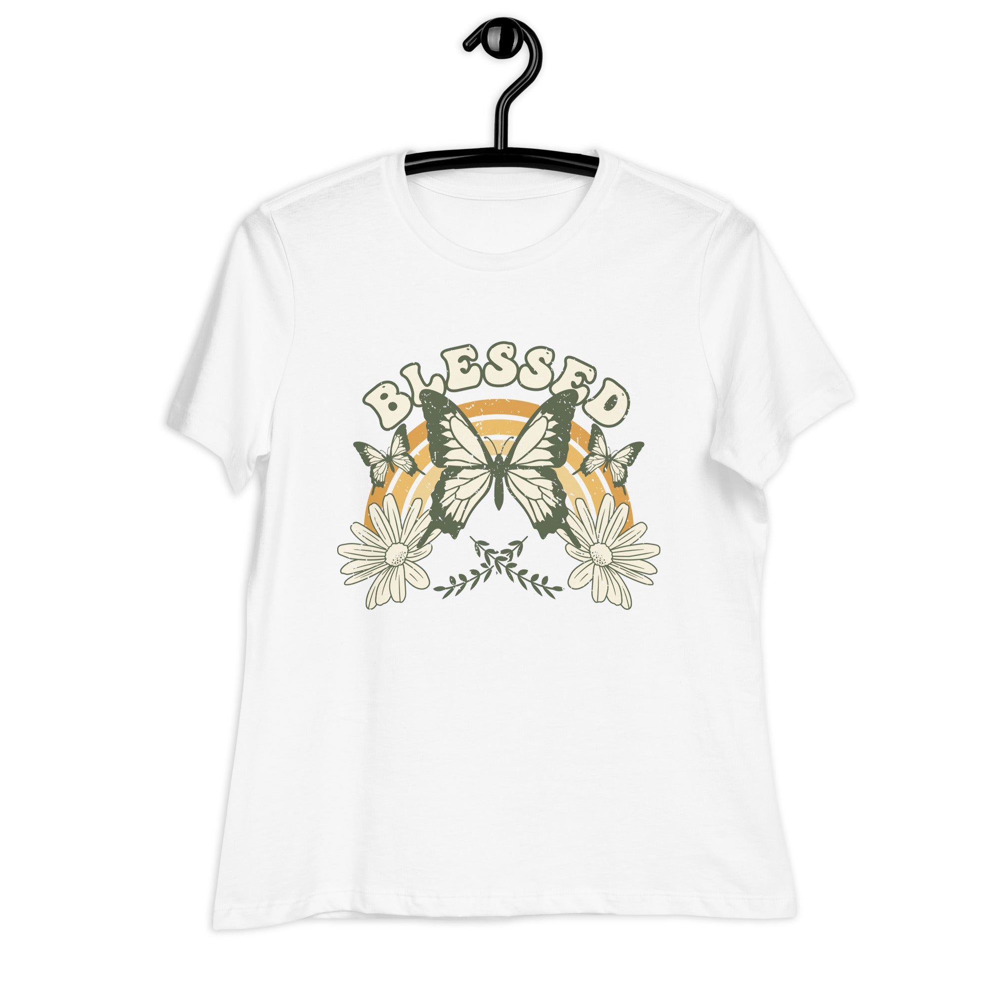 Women's Relaxed T-Shirt- Butterfly Print