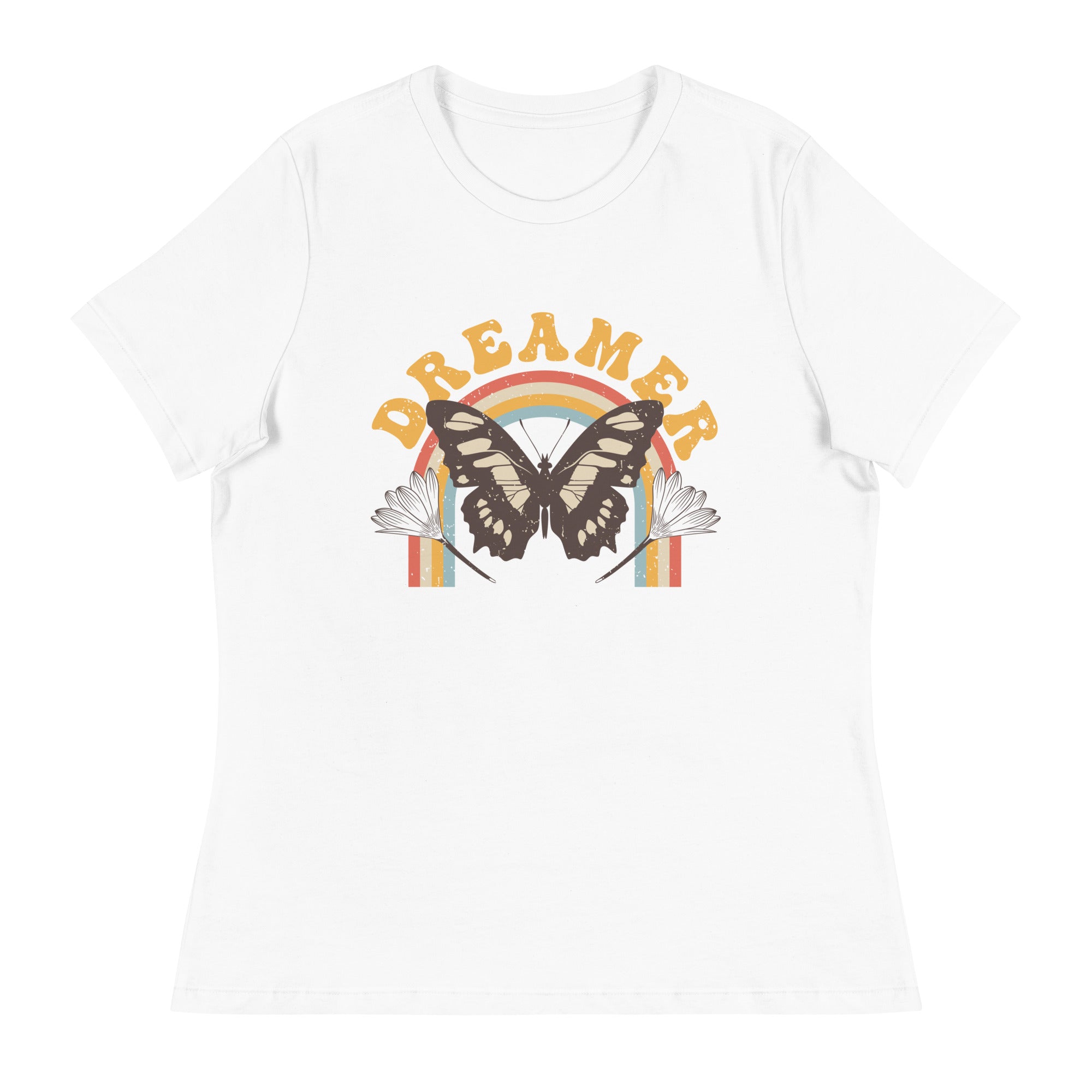 Women's Relaxed T-Shirt- Butterfly Print