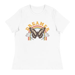 Women's Relaxed T-Shirt- Butterfly Print