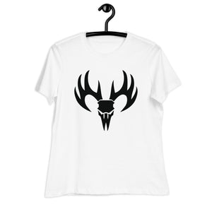 Women's Relaxed T-Shirt- Antler Head Print