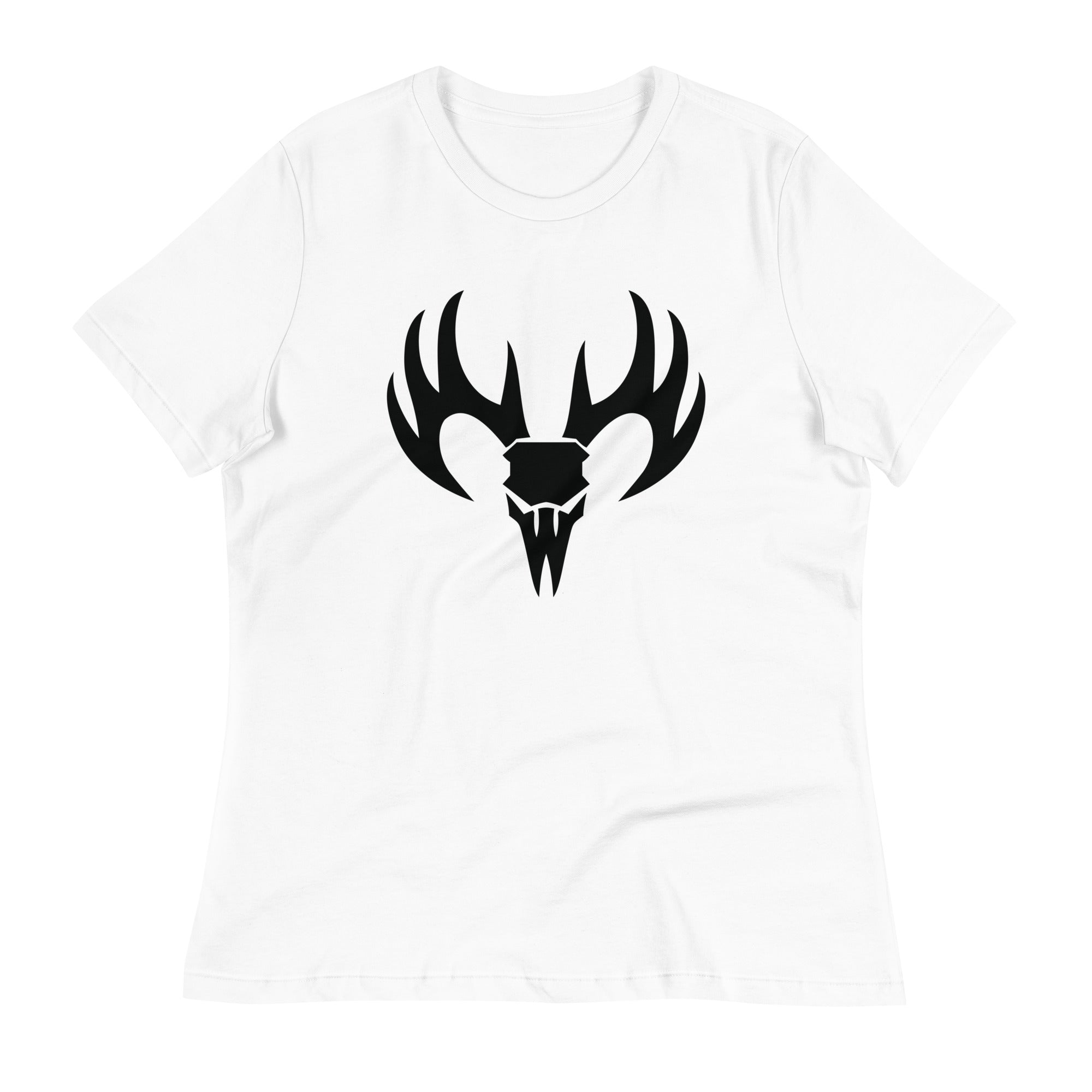 Women's Relaxed T-Shirt- Antler Head Print