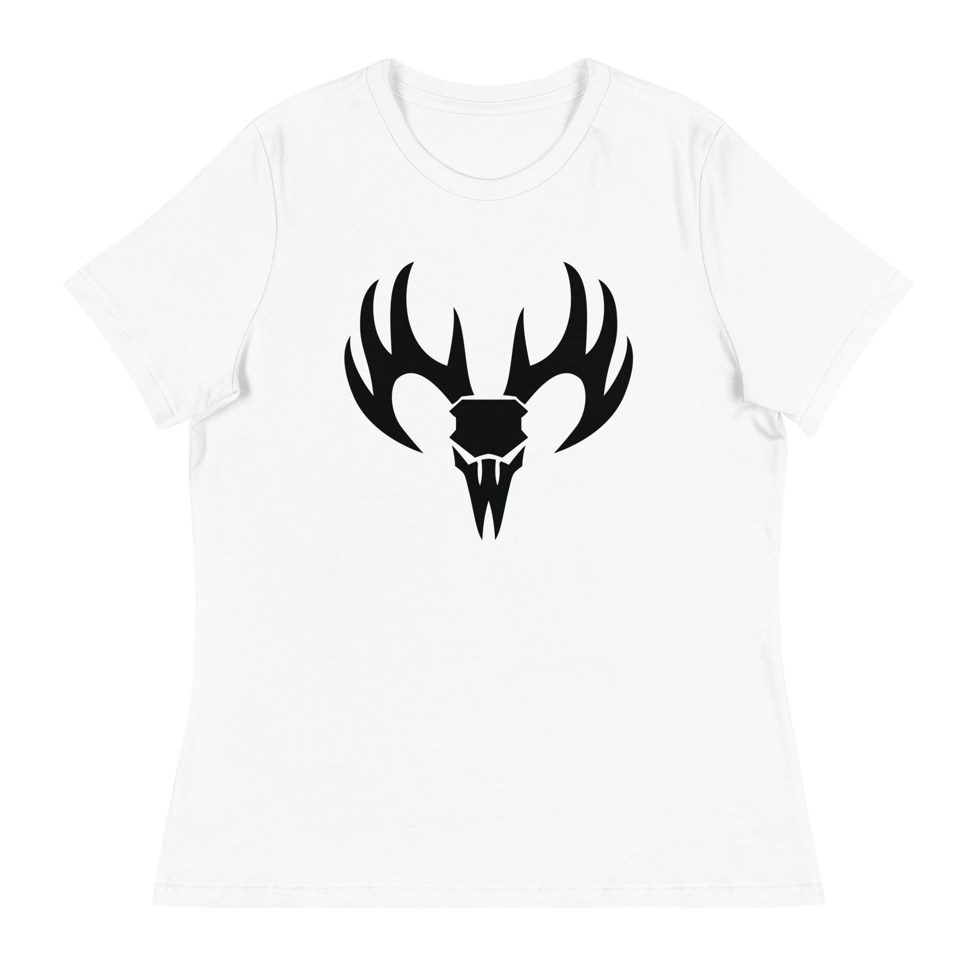 Women's Relaxed T-Shirt- Antler Head Print