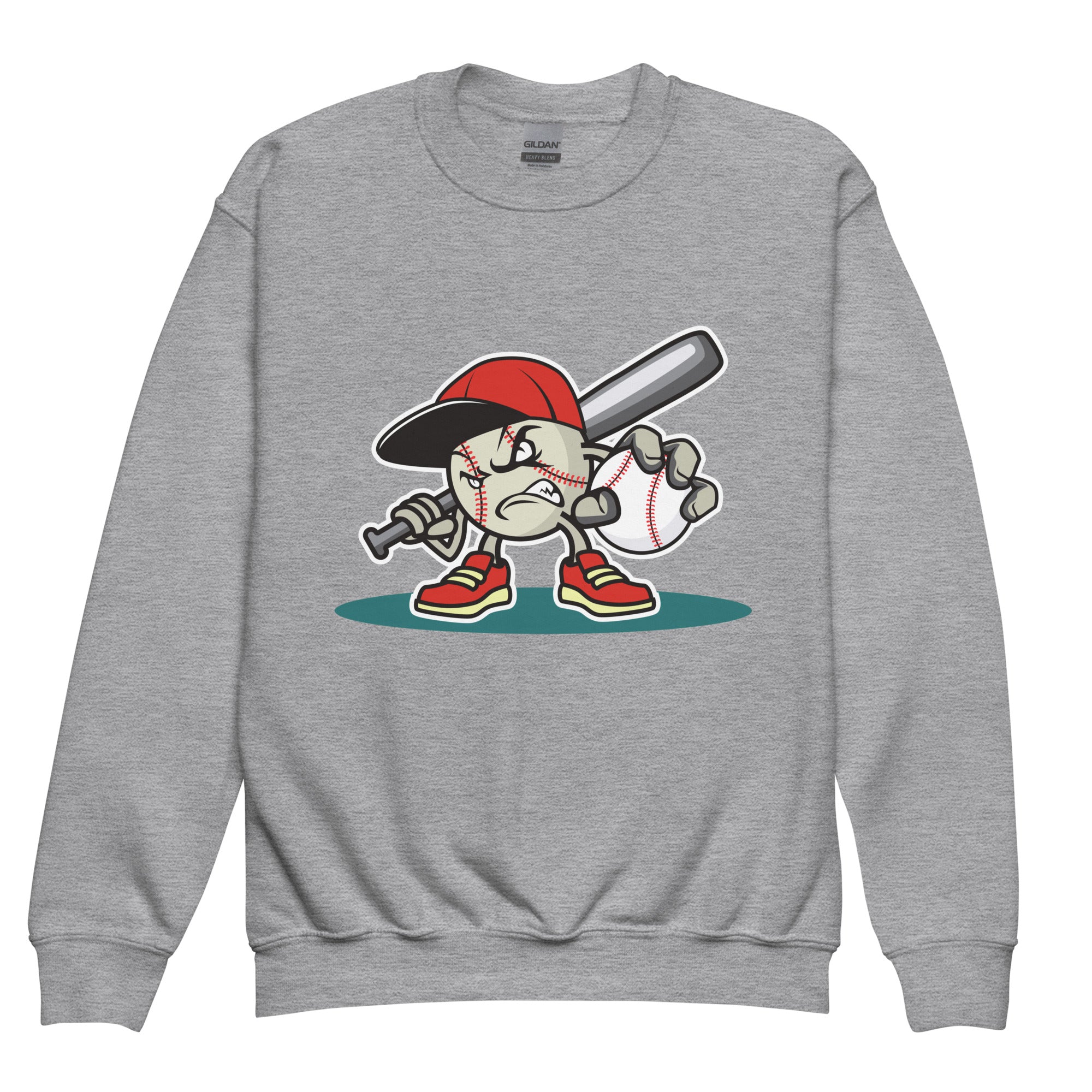 Youth crewneck sweatshirt- Baseball cartoon print