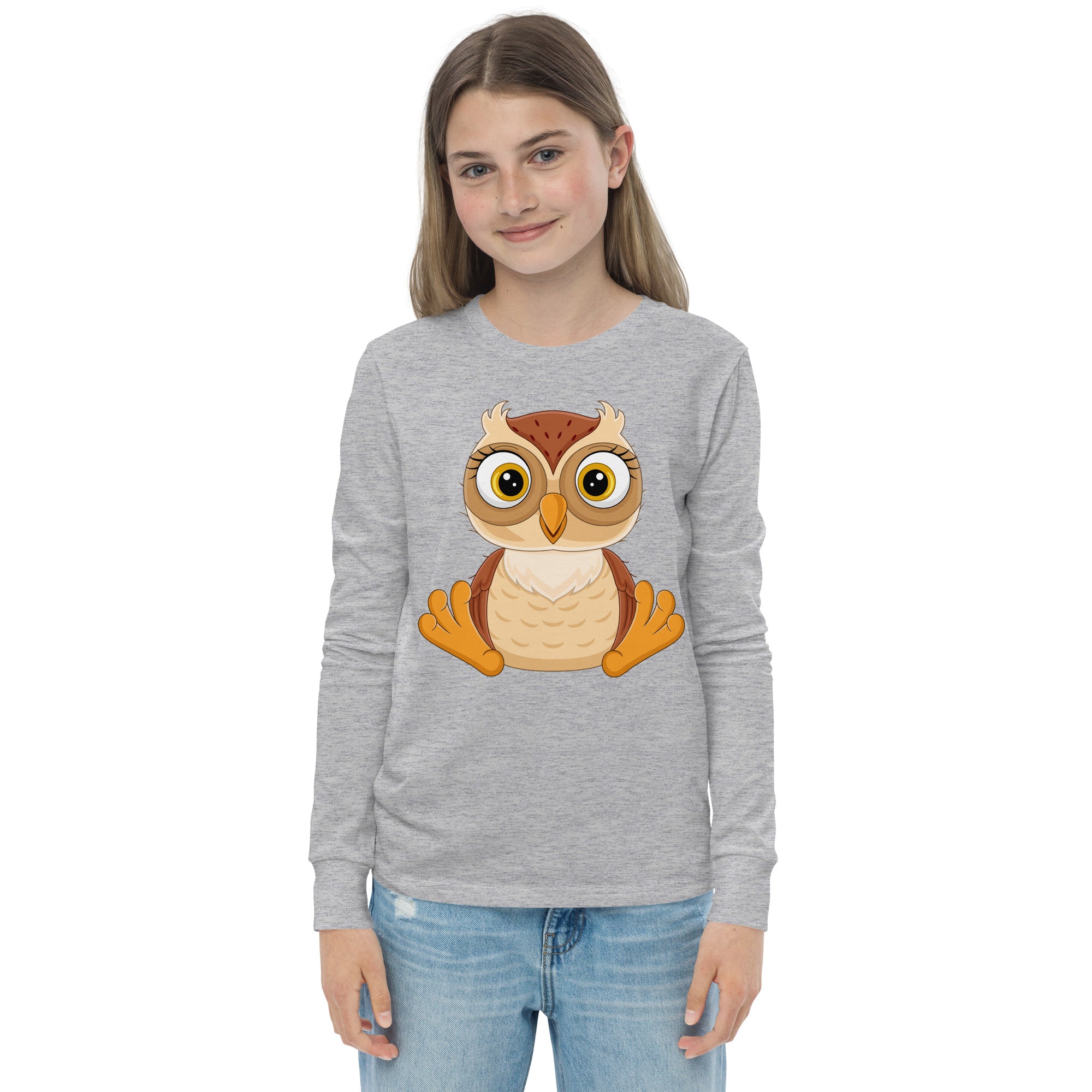 Youth long sleeve tee- Classic Cute owl print