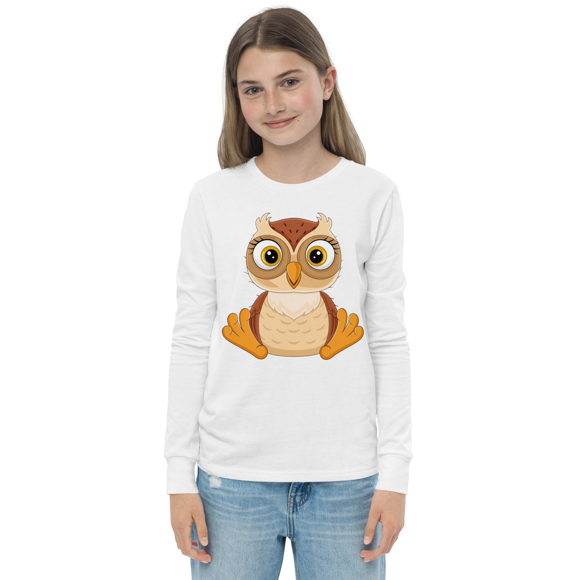 Youth long sleeve tee- Classic Cute owl print