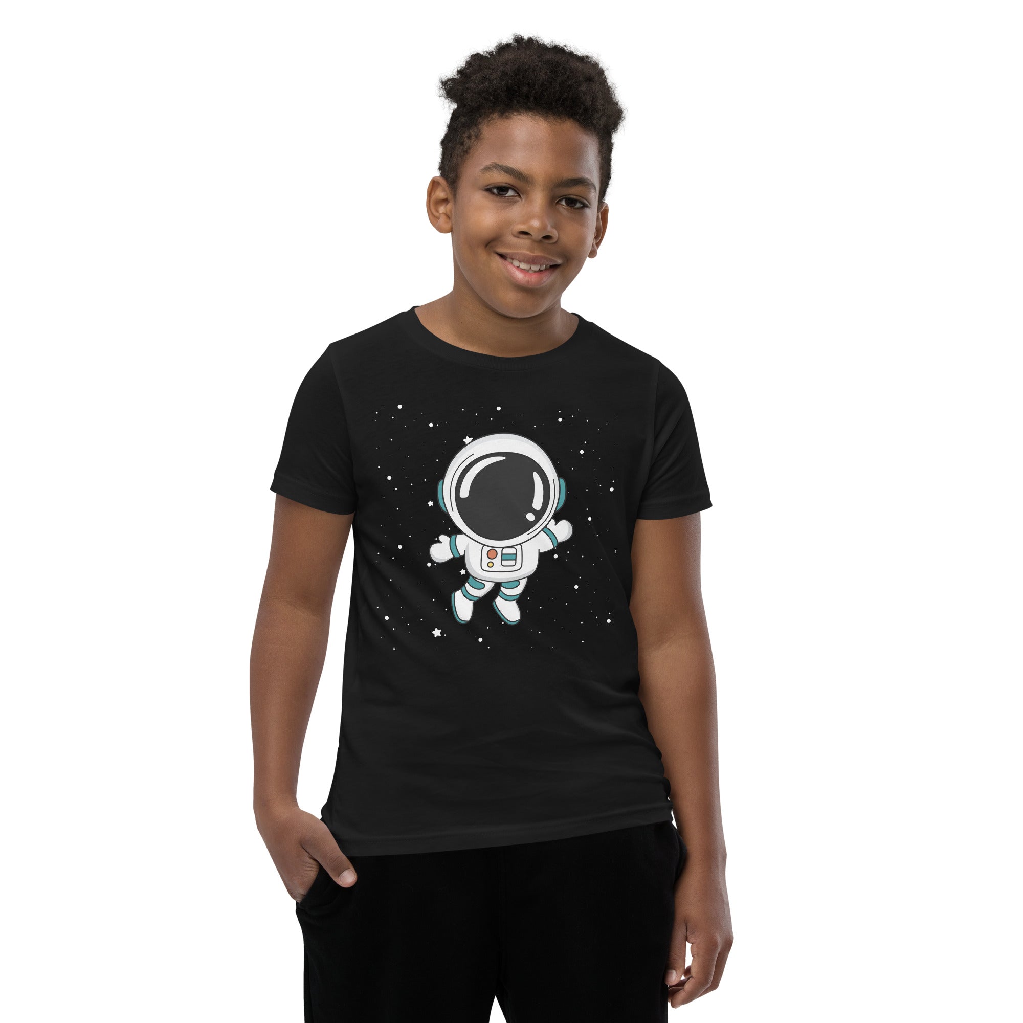 Youth Short Sleeve T-Shirt- Astronaut cartoon print