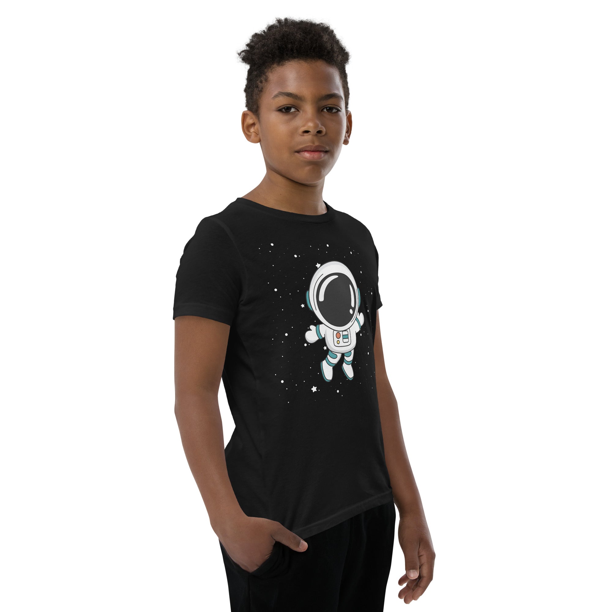 Youth Short Sleeve T-Shirt- Astronaut cartoon print