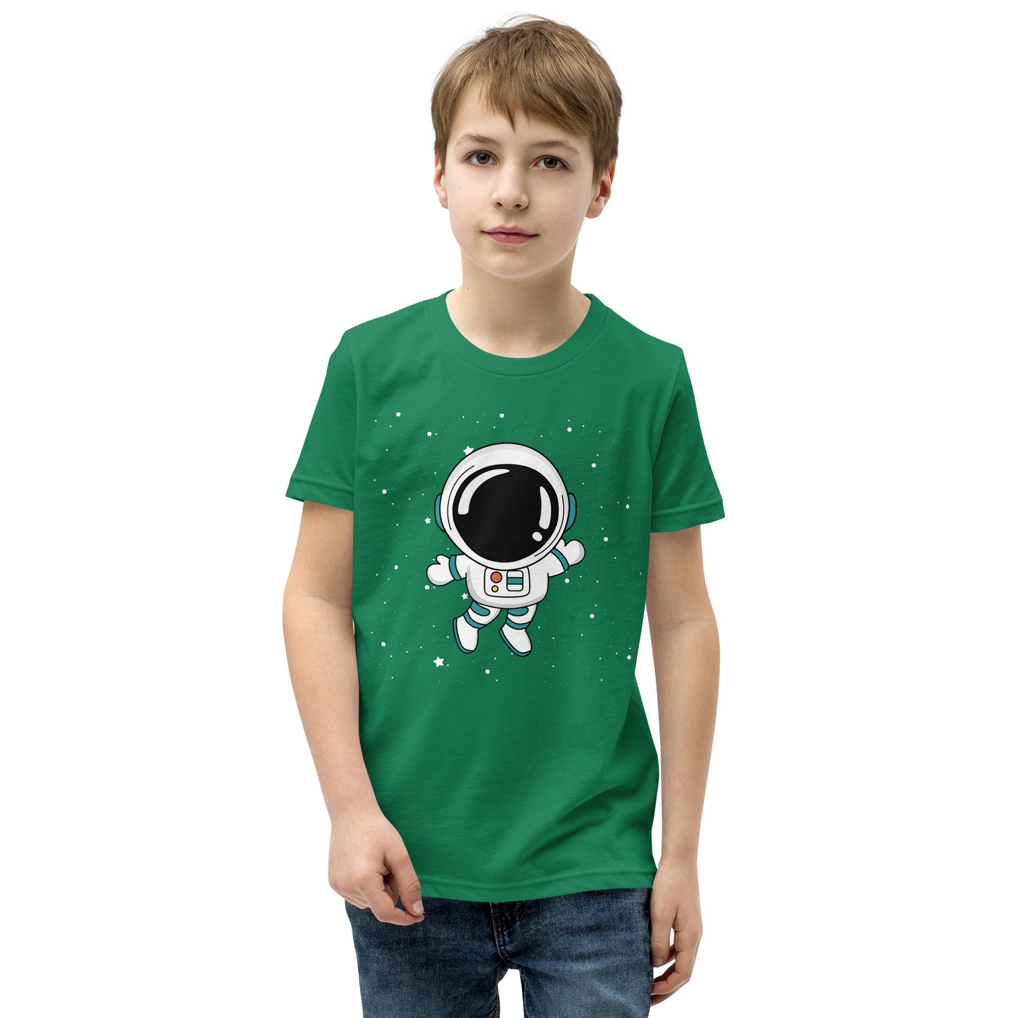 Youth Short Sleeve T-Shirt- Astronaut cartoon print