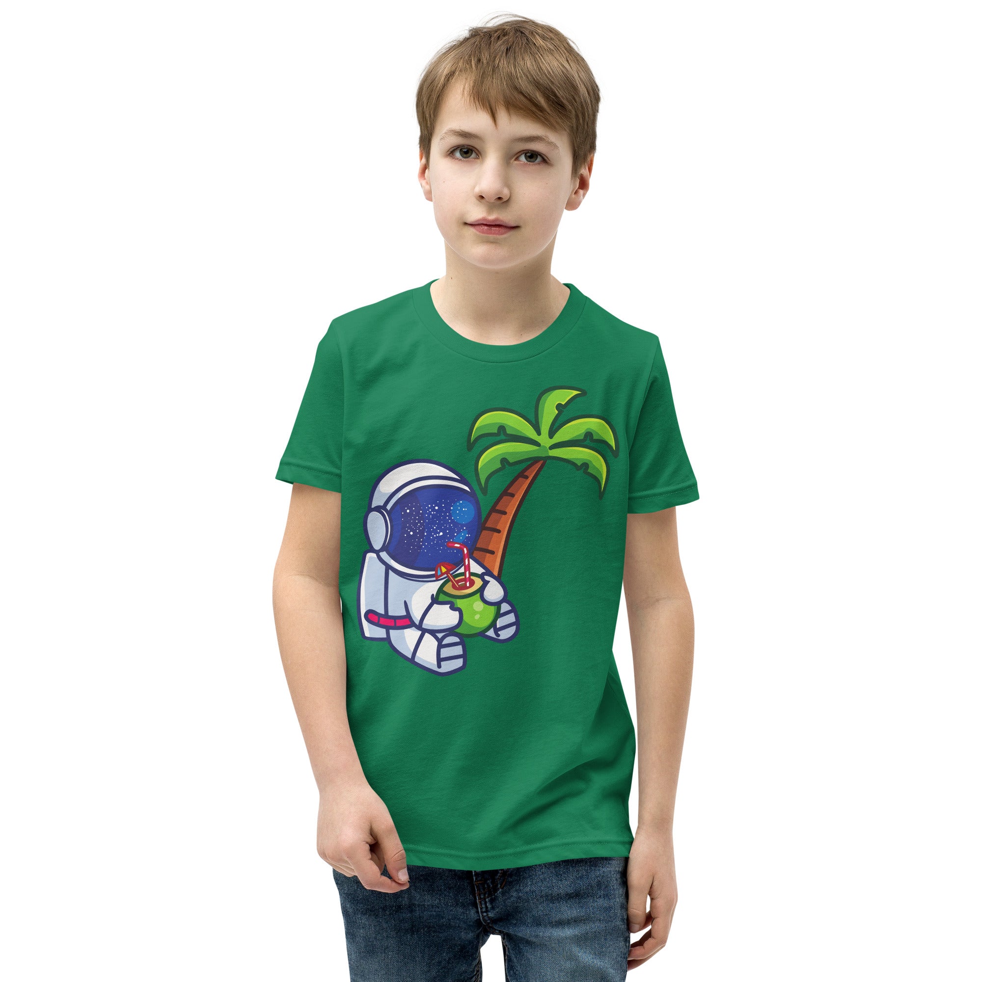 Youth Short Sleeve T-Shirt- Astronaut cartoon print