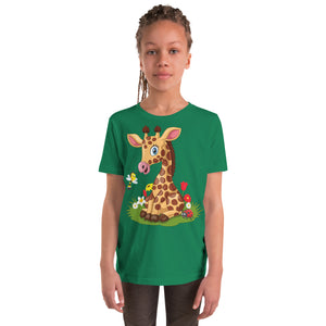 Youth Short Sleeve T-Shirt- Classic Giraffe Cartoon print